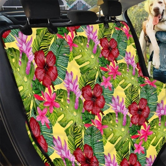 Watercolor Hibiscus Floral Hawaiian Print Pet Car Seat Cover