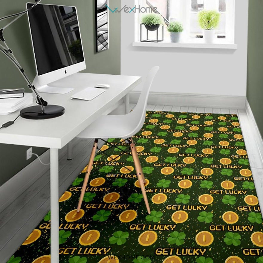 St Patrick's Day Get Lucky Irish Shamrock Nursery Area Rug
