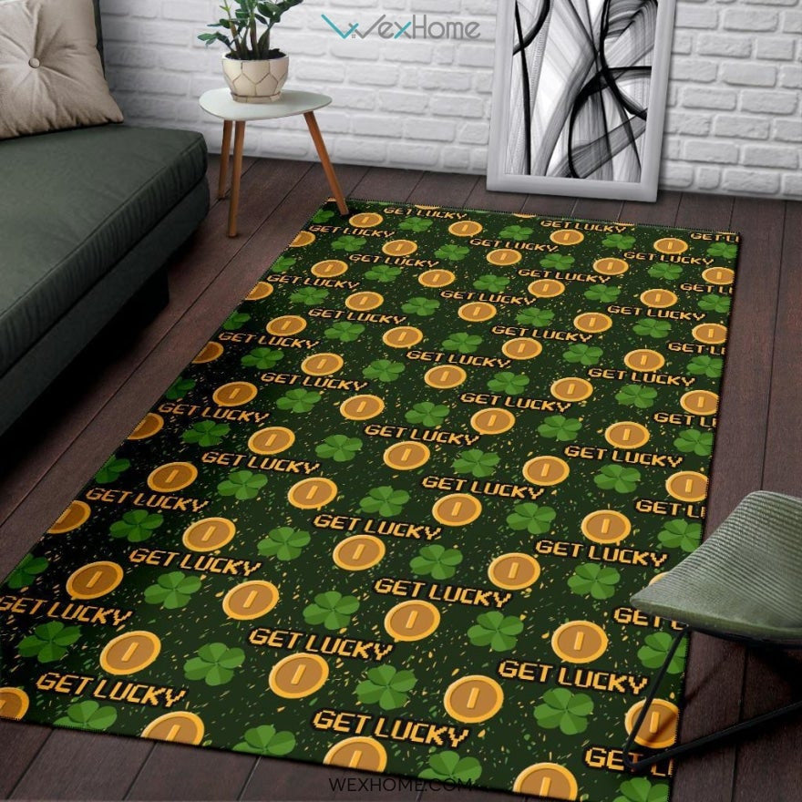St Patrick's Day Get Lucky Irish Shamrock Nursery Area Rug