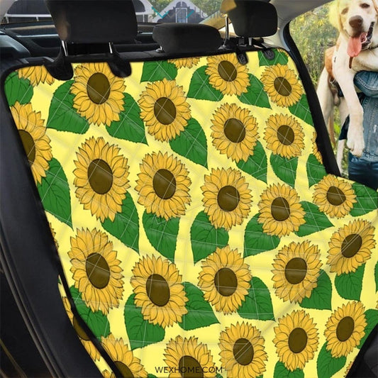 Yellow Sunflower Pet Car Seat Cover