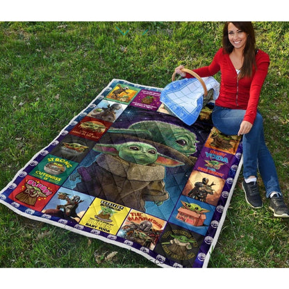 Collection Baby Yoda Pattern Quilt