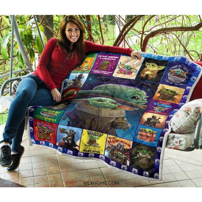 Collection Baby Yoda Pattern Quilt
