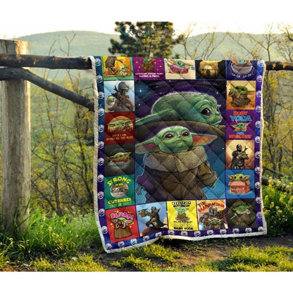 Collection Baby Yoda Pattern Quilt