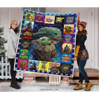 Collection Baby Yoda Pattern Quilt