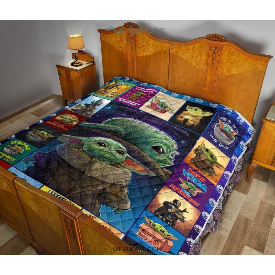 Collection Baby Yoda Pattern Quilt