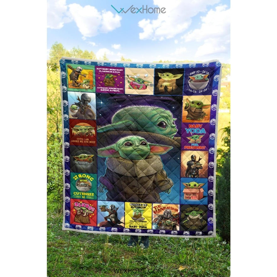 Collection Baby Yoda Pattern Quilt