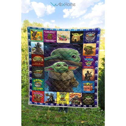 Collection Baby Yoda Pattern Quilt
