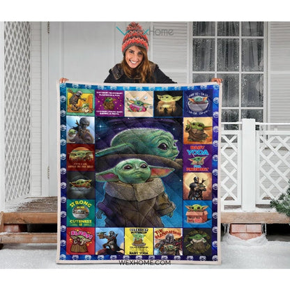 Collection Baby Yoda Pattern Quilt