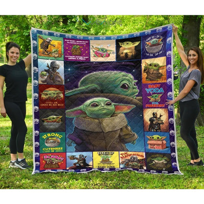 Collection Baby Yoda Pattern Quilt