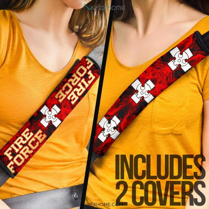 Fire Force Anime Seat Belt Covers | Fire Force Skull With The Cross Belt Covers