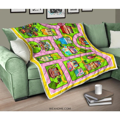 Colourful Fun Land Theme Park Roads Quilt
