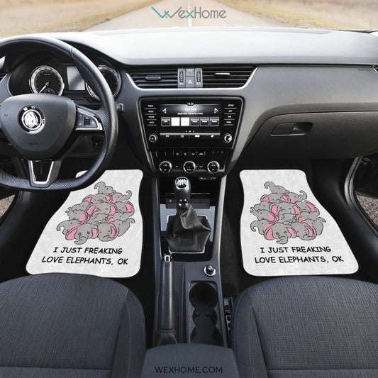 Love Elephant Front And Back Car Mats