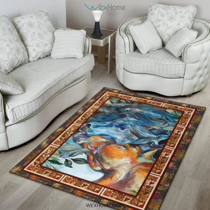 Valentine's Day Couples Horse Nursery Area Rug