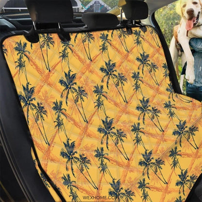 Yellow Palm Tree Hawaiian Print Pet Car Seat Cover