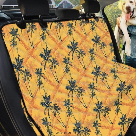 Yellow Palm Tree Hawaiian Print Pet Car Seat Cover