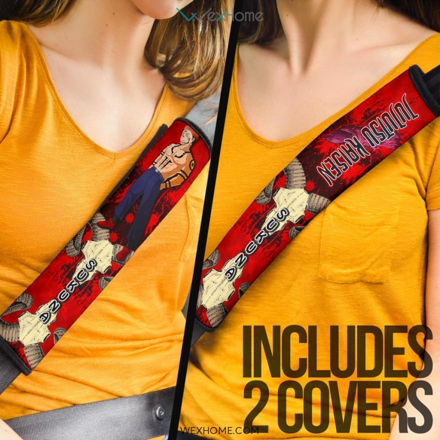 Jujutsu Kaisen Anime Seat Belt Covers | Sukuna Cow Skull Blood Rain Belt Covers