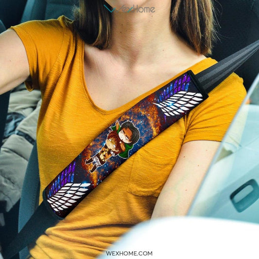 Attack On Titan Anime Seat Belt Covers | AOT Annie Black Hole Galaxy Belt Covers