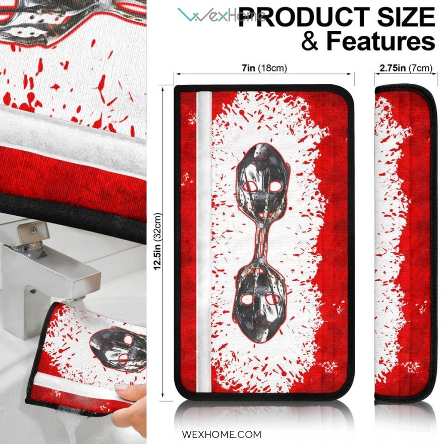 Horror Movie Seat Belt Covers | Freddy Glove Grab Jason Mask Bloody Belt Covers