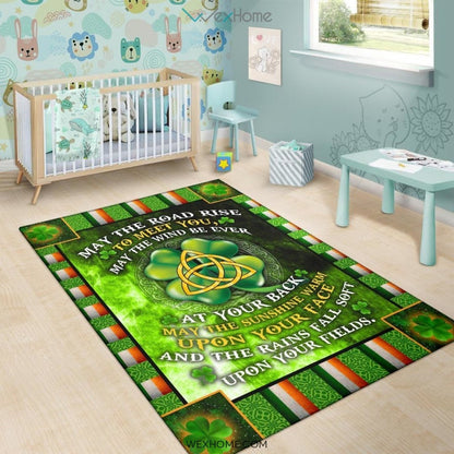 St Patrick's Day Irish Blessing May The Road Rise To Meet You Nursery Are Rug