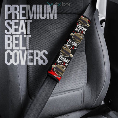 Friday The 13th Horror Movie Seat Belt Covers | Jason Voorhees Blood Flaming Belt Covers