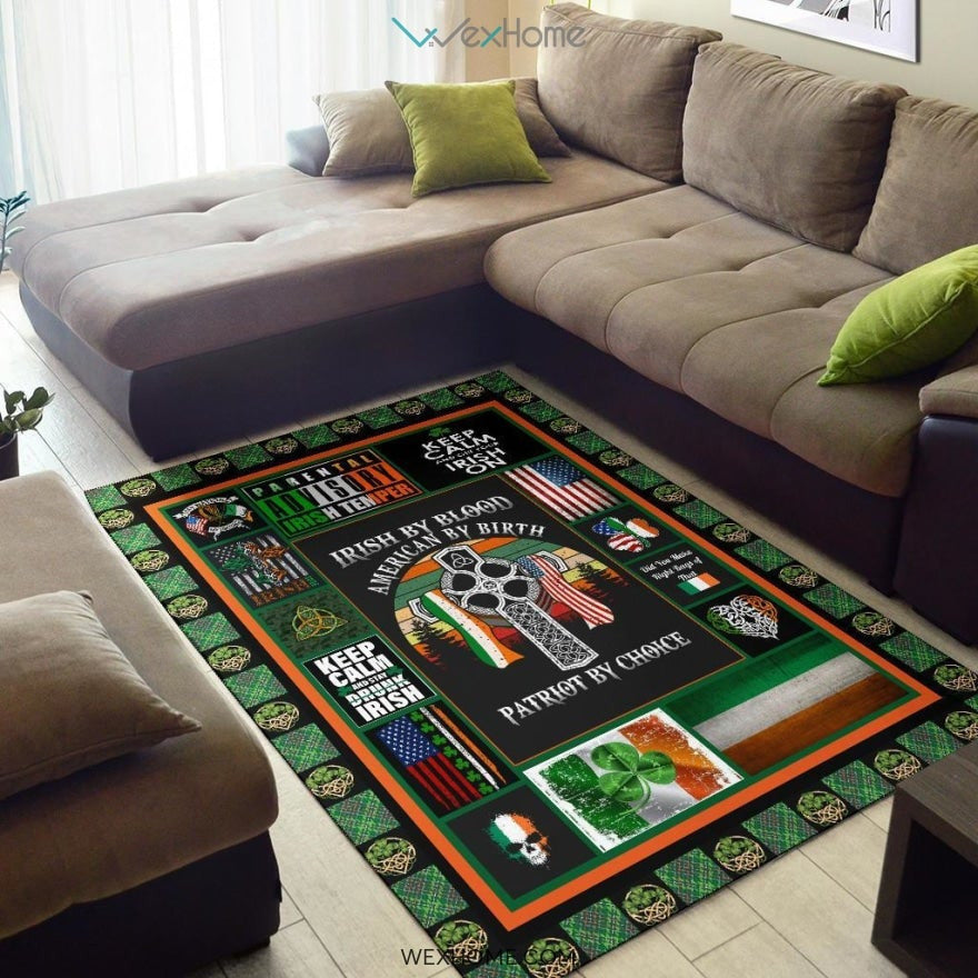 Irish By Blood American By Birth Patriot By Choice St Patrick's Day Nursery Area Rug