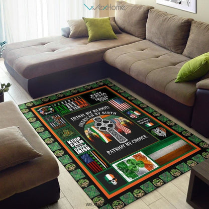 Irish By Blood American By Birth Patriot By Choice St Patrick's Day Nursery Area Rug