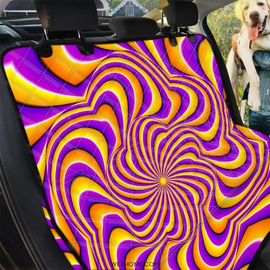 Yellow and purple spin illusion. Pet Car Seat Cover