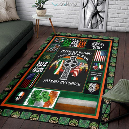 Irish By Blood American By Birth Patriot By Choice St Patrick's Day Nursery Area Rug