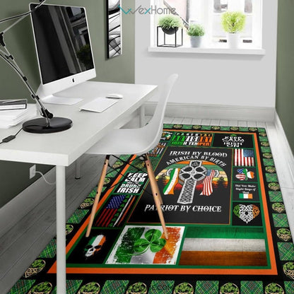 Irish By Blood American By Birth Patriot By Choice St Patrick's Day Nursery Area Rug