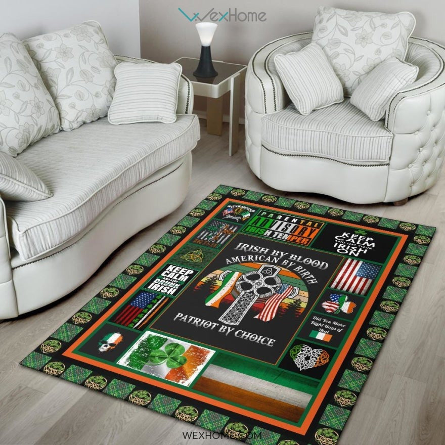Irish By Blood American By Birth Patriot By Choice St Patrick's Day Nursery Area Rug