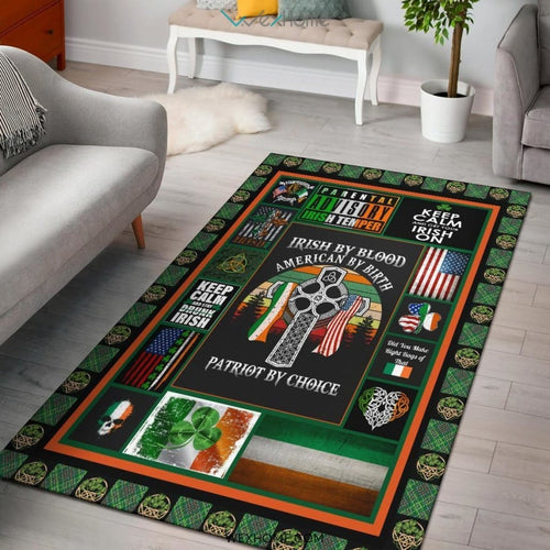 Irish By Blood American By Birth Patriot By Choice St Patrick's Day Nursery Area Rug