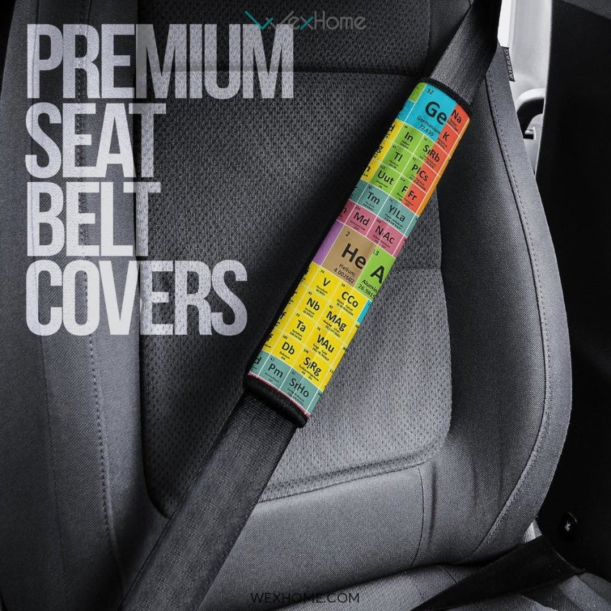 Periodic Table of Elements Custom Seat Belt Covers