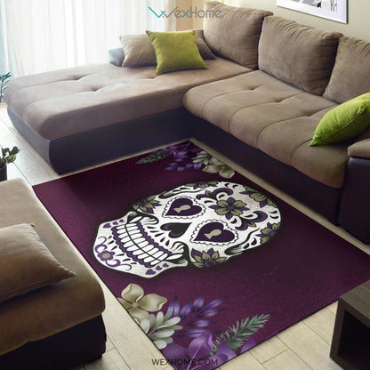 Flower Sugar Skull Nursery Area Rug