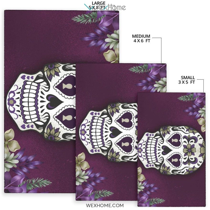 Flower Sugar Skull Nursery Area Rug