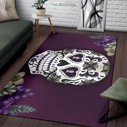 Flower Sugar Skull Nursery Area Rug