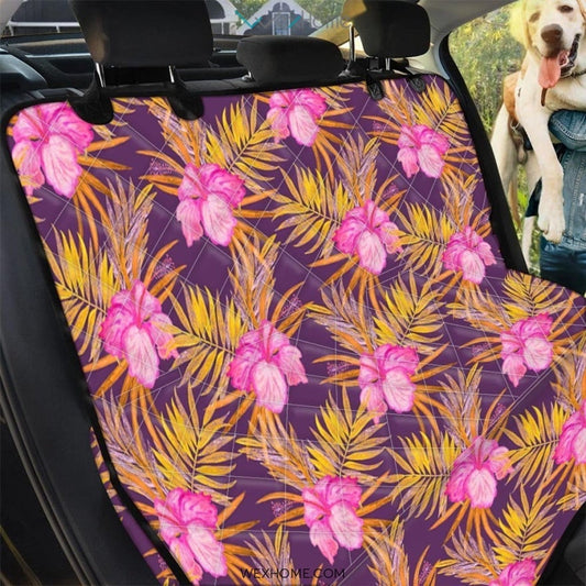 Watercolor Hibiscus Flower Hawaiian Print Pet Car Seat Cover