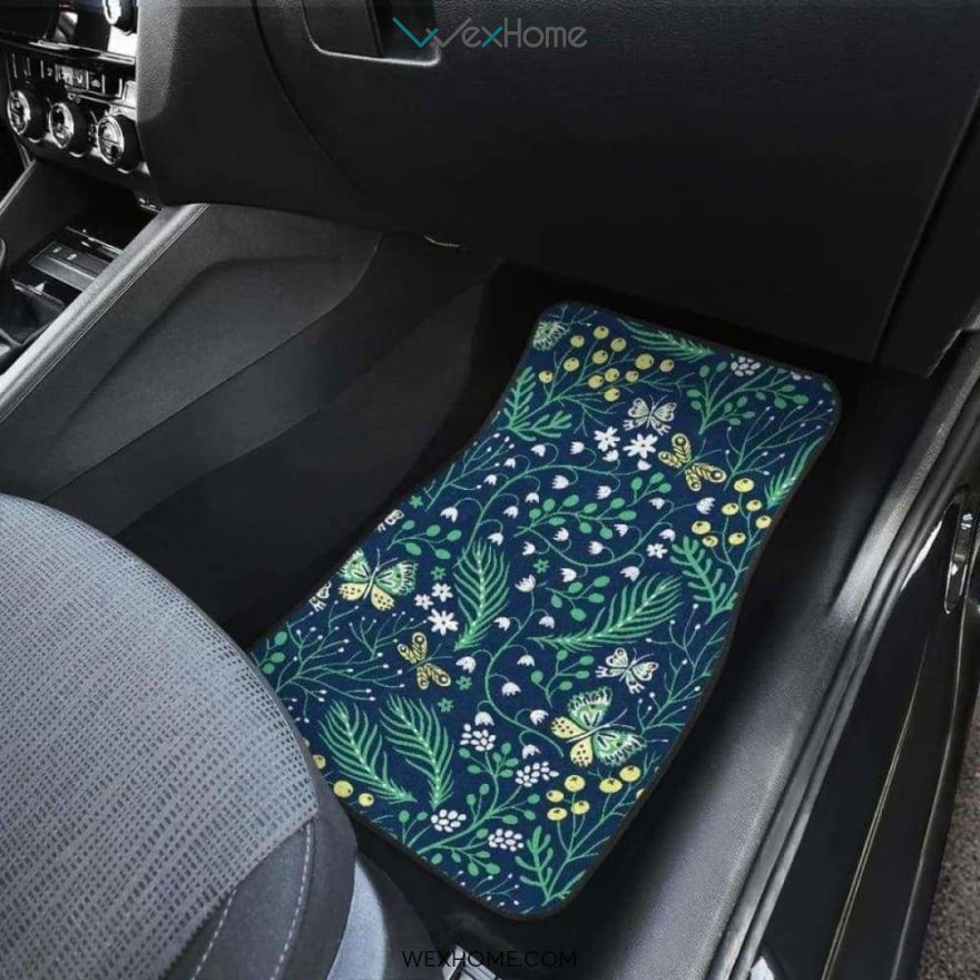 Butterfly Leaves Pattern Front And Back Car Mats