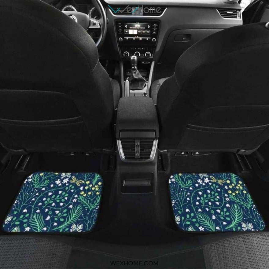 Butterfly Leaves Pattern Front And Back Car Mats