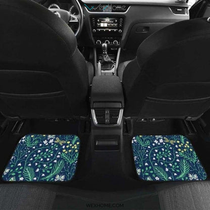 Butterfly Leaves Pattern Front And Back Car Mats
