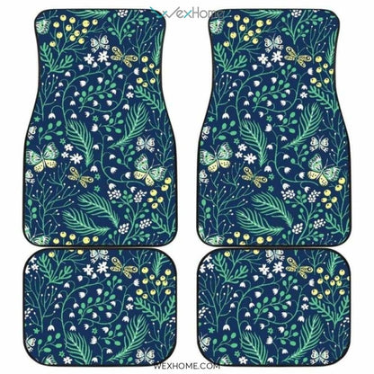 Butterfly Leaves Pattern Front And Back Car Mats