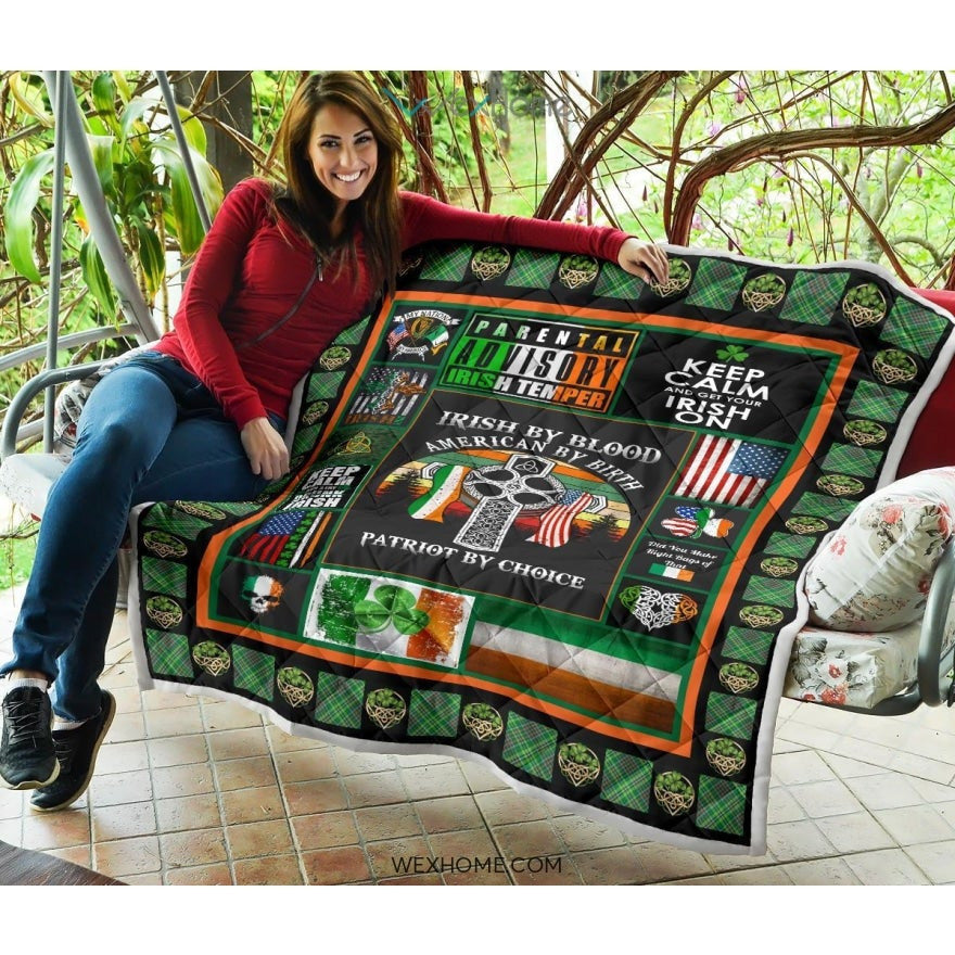 Irish By Blood American By Birth Patriot By Choice St Patrick's Day Quilt