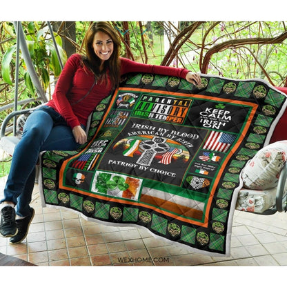 Irish By Blood American By Birth Patriot By Choice St Patrick's Day Quilt