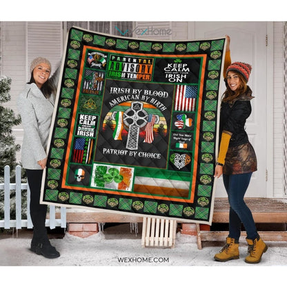 Irish By Blood American By Birth Patriot By Choice St Patrick's Day Quilt