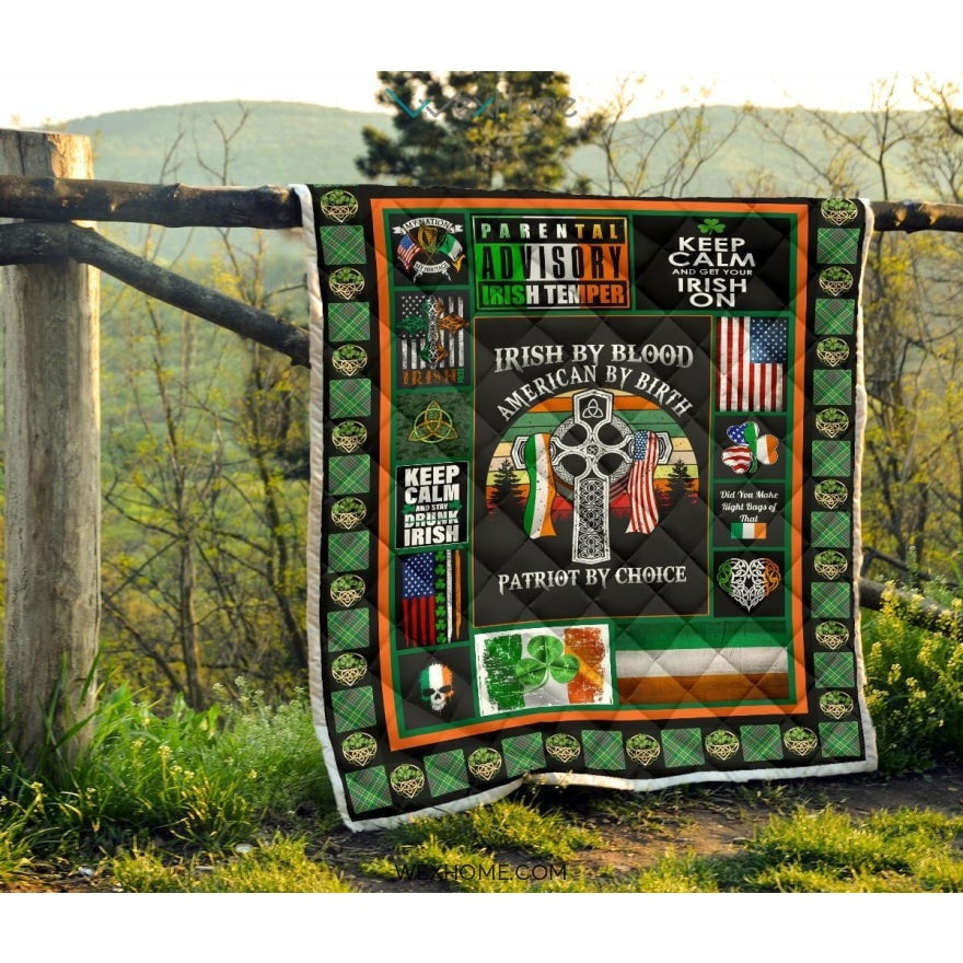 Irish By Blood American By Birth Patriot By Choice St Patrick's Day Quilt