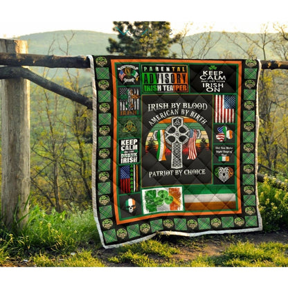 Irish By Blood American By Birth Patriot By Choice St Patrick's Day Quilt