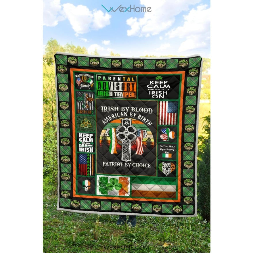 Irish By Blood American By Birth Patriot By Choice St Patrick's Day Quilt