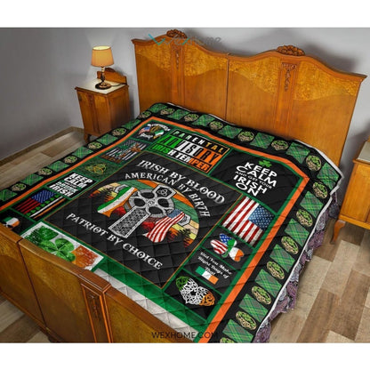 Irish By Blood American By Birth Patriot By Choice St Patrick's Day Quilt