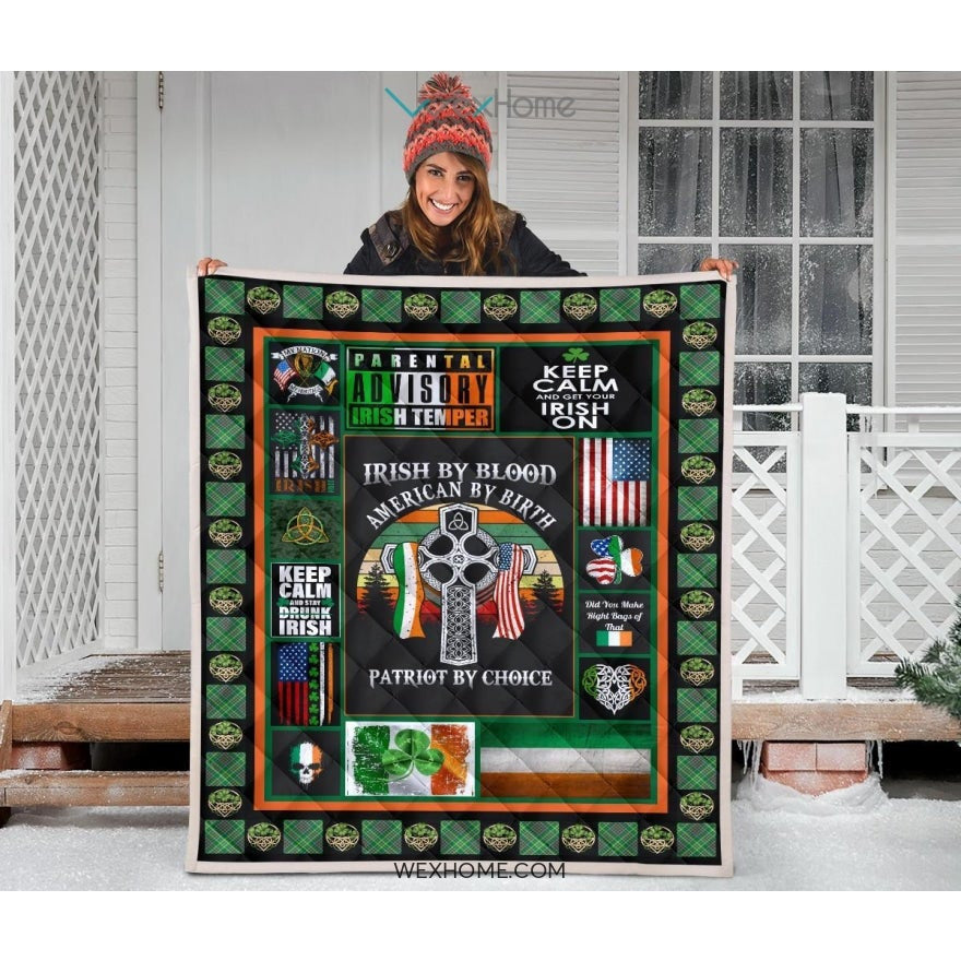 Irish By Blood American By Birth Patriot By Choice St Patrick's Day Quilt