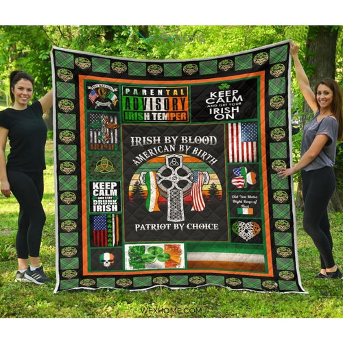 Irish By Blood American By Birth Patriot By Choice St Patrick's Day Quilt