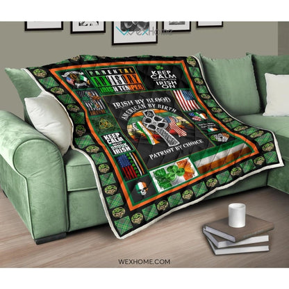 Irish By Blood American By Birth Patriot By Choice St Patrick's Day Quilt